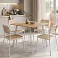 Τραπέζι Squaro sonoma mdf με λευκά μεταλλικά πόδια 80x80x75εκ