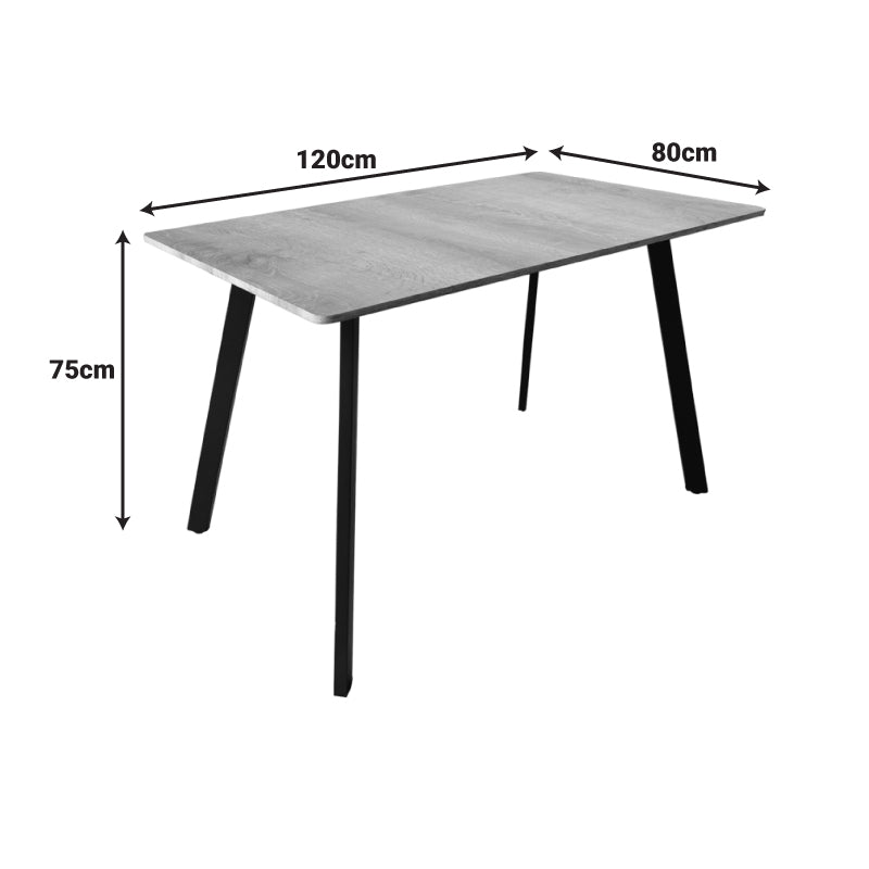 Τραπέζι Squaro sonoma mdf με λευκά μεταλλικά πόδια 120x70x75εκ