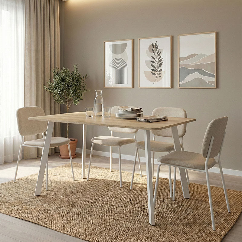 Τραπέζι Squaro sonoma mdf με λευκά μεταλλικά πόδια 120x70x75εκ