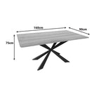 Τραπέζι Aragne sonoma mdf με μαύρα μεταλλικά πόδια 160x90x75εκ
