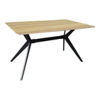 Τραπέζι Ezali sonoma mdf με μαύρα μεταλλικά πόδια 140x80x75εκ