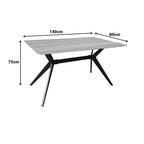 Τραπέζι Ezali sonoma mdf με μαύρα μεταλλικά πόδια 140x80x75εκ