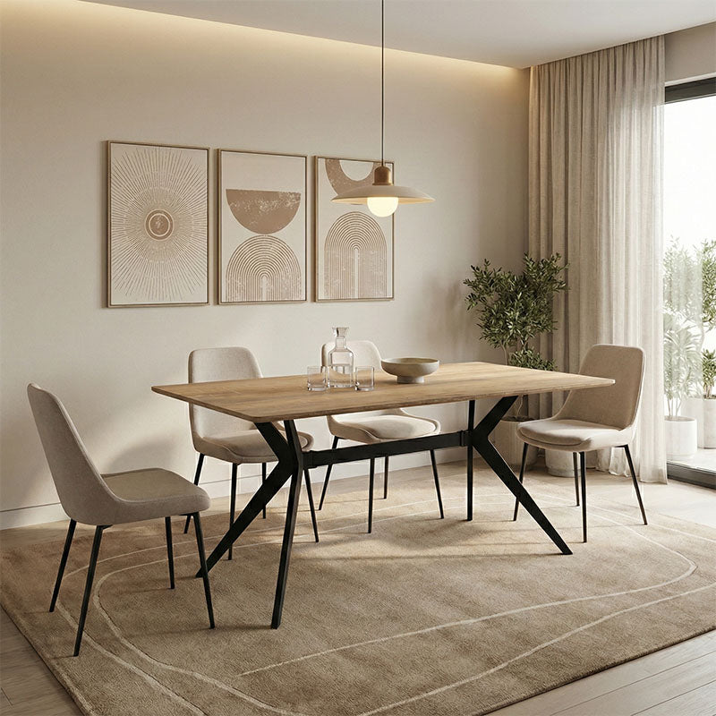 Τραπέζι Ezali sonoma mdf με μαύρα μεταλλικά πόδια 160x90x75εκ