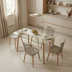 Τραπέζι Titta γυάλινη επιφάνεια με μεταλλικά πόδια σε φυσική απόχρωση 120x70x75εκ