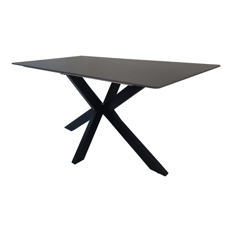 Τραπέζι Bethan sintered stone-μέταλλο μαύρο μαρμάρου-μαύρο 160x80x75εκ