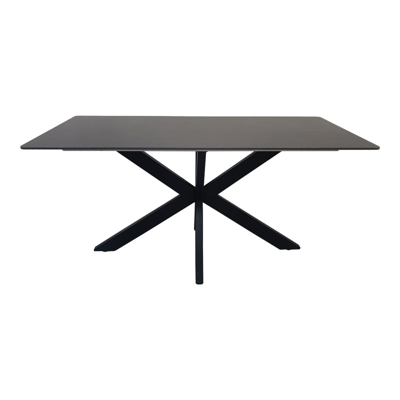 Τραπέζι Bethan sintered stone-μέταλλο μαύρο μαρμάρου-μαύρο 160x80x75εκ