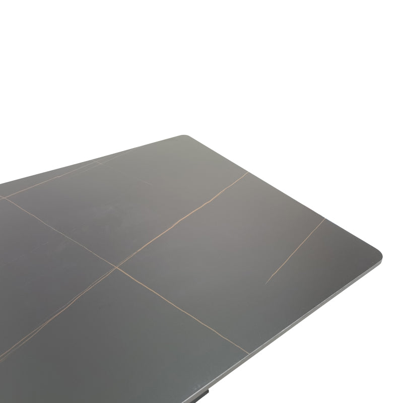 Τραπέζι Bethan sintered stone-μέταλλο μαύρο μαρμάρου-μαύρο 160x80x75εκ