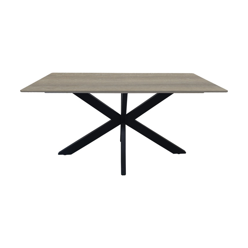 Τραπέζι Bethan sonoma με γκρι mdf και μαύρο μέταλλο 160x80x75εκ
