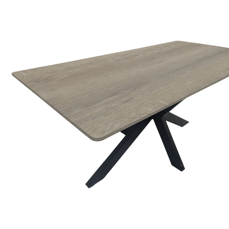 Τραπέζι Bethan sonoma με γκρι mdf και μαύρο μέταλλο 160x80x75εκ
