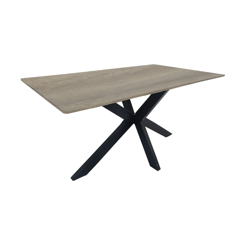 Τραπέζι Bethan sonoma με γκρι mdf και μαύρο μέταλλο 160x80x75εκ
