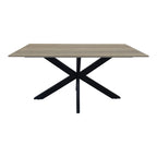 Τραπέζι Bethan sonoma με γκρι mdf και μαύρο μέταλλο 180x90x75εκ