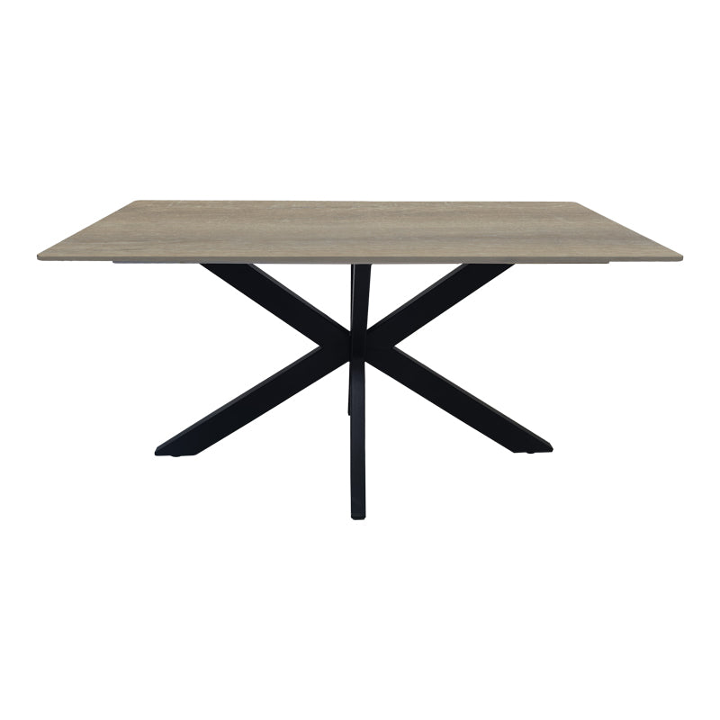 Τραπέζι Bethan sonoma με γκρι mdf και μαύρο μέταλλο 180x90x75εκ