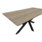 Τραπέζι Bethan sonoma με γκρι mdf και μαύρο μέταλλο 180x90x75εκ