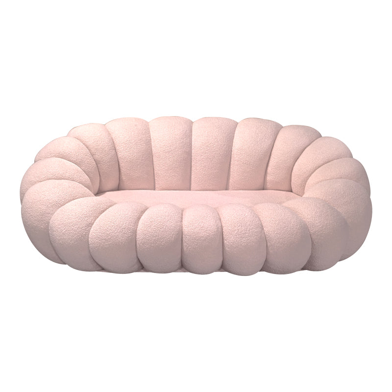 Καναπές Embrace μπουκλέ ύφασμα σε ροζ απόχρωση 180x105x65εκ