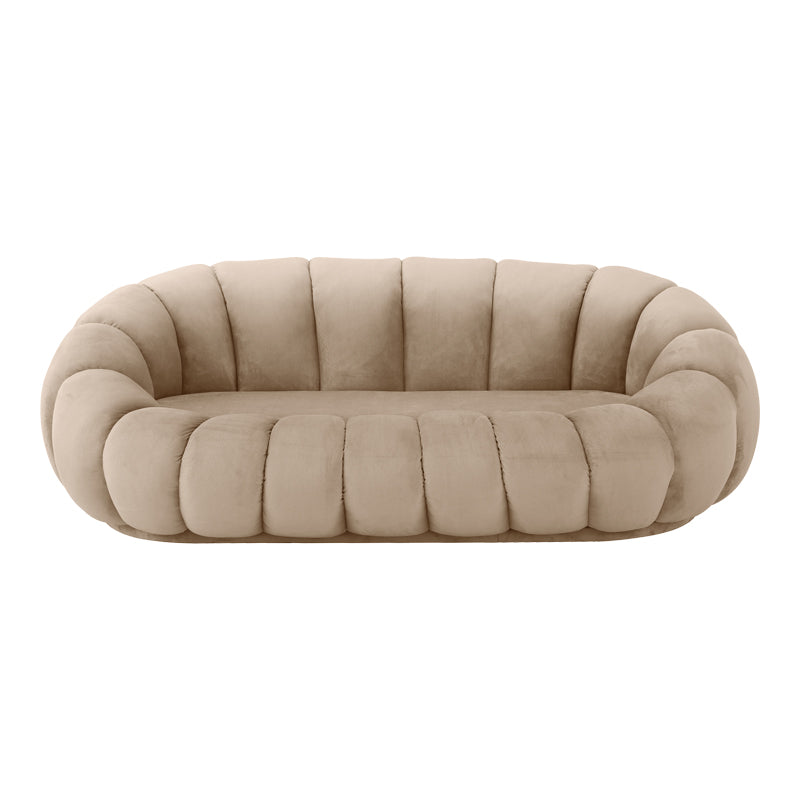 Καναπές Embrace βελούδο σε γκρι μπεζ απόχρωση 180x105x65εκ