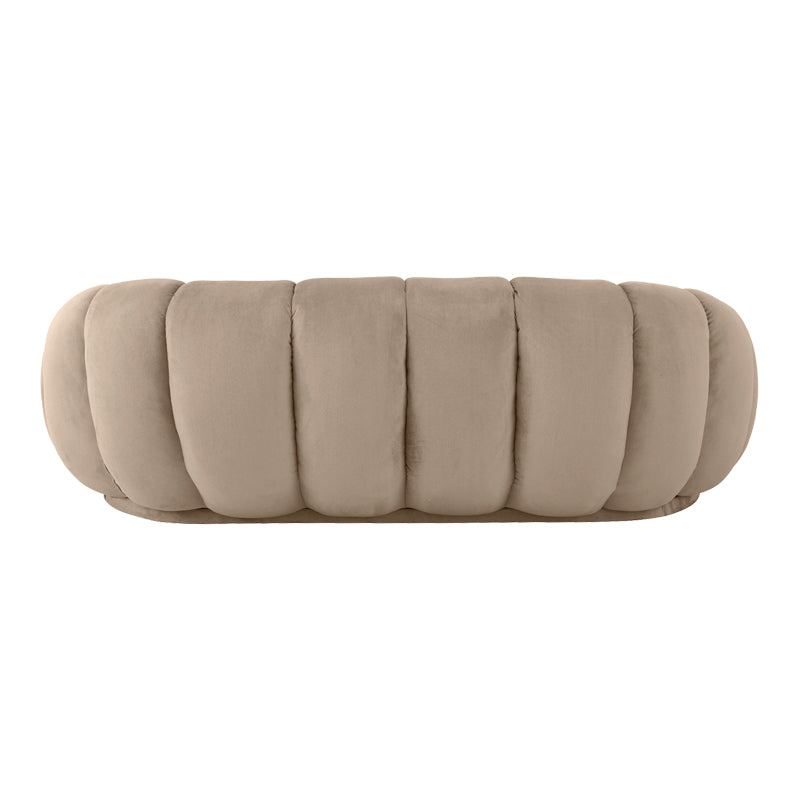 Καναπές Embrace βελούδο σε γκρι μπεζ απόχρωση 180x105x65εκ