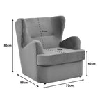 Πολυθρόνα Regalo βελούδο σε λευκή απόχρωση 75x88x85εκ