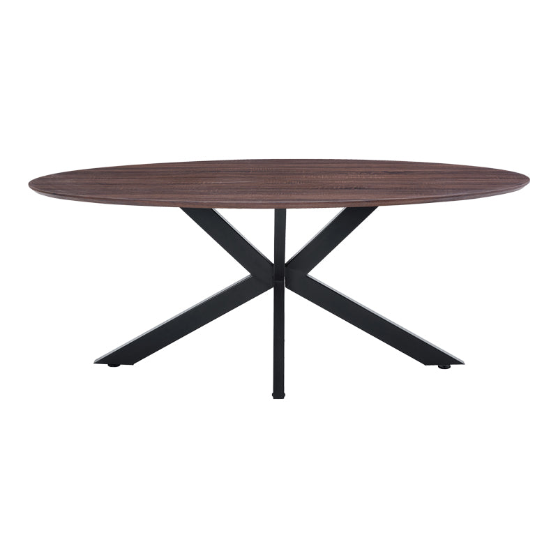 Τραπέζι Makrey καρυδί mdf- μαύρα μεταλλικά πόδια 180x90x75εκ