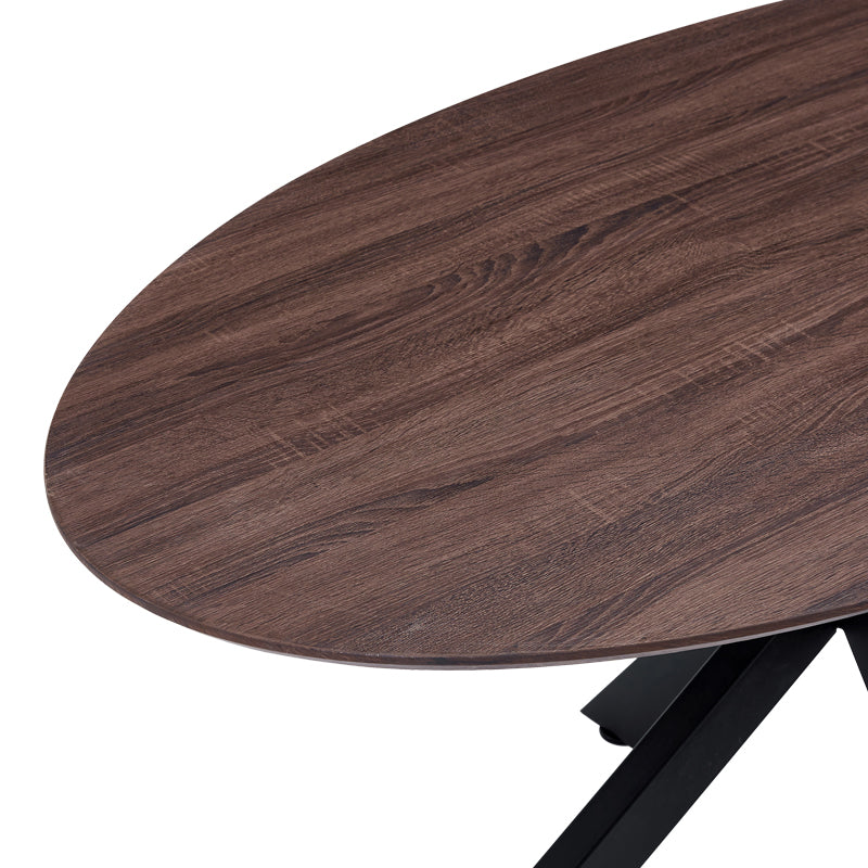 Τραπέζι Makrey καρυδί mdf- μαύρα μεταλλικά πόδια 180x90x75εκ