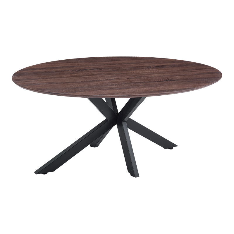 Τραπέζι Makrey καρυδί mdf- μαύρα μεταλλικά πόδια 180x90x75εκ