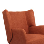 Πολυθρόνα Mareta terracotta ύφασμα με πόδι σε μαύρη απόχρωση 83x80x99εκ