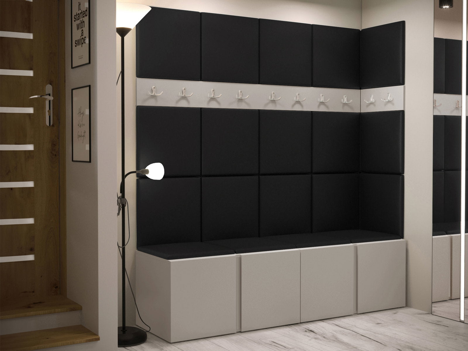 Έπιπλο Υποδοχής Orion II-Μαύρο - Κασμίρ