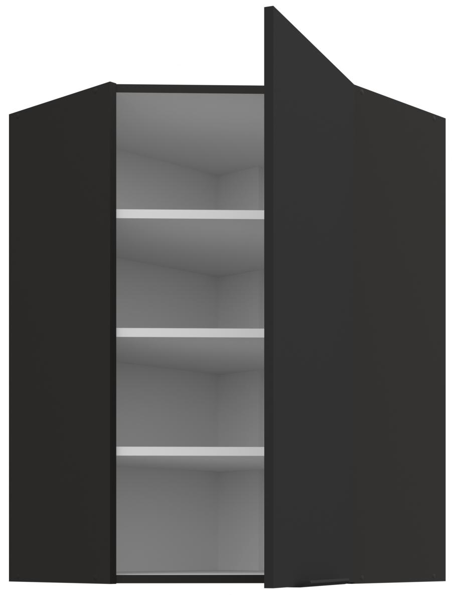 Κρεμαστό ντουλάπι γωνιακό Arianna 60x60 GN 90 1F-Μαύρο
