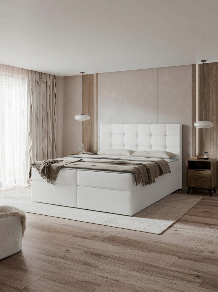 Επενδυμένο κρεβάτι Luanda-140 x 200-Leuko