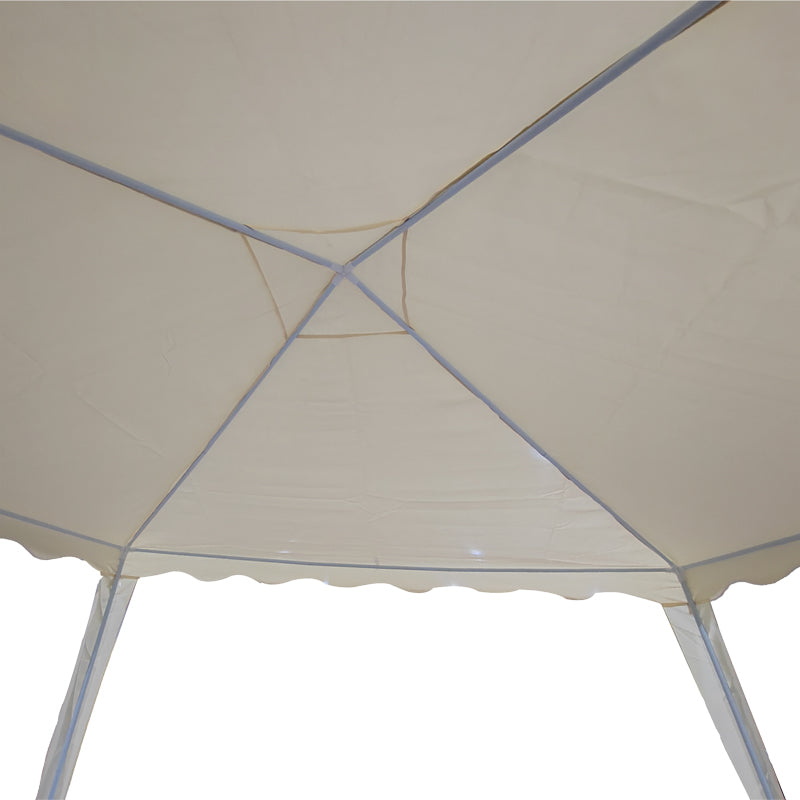 Κιόσκι Gazebo μεταλλικός σκελετός - ύφασμα μπεζ 3x3m