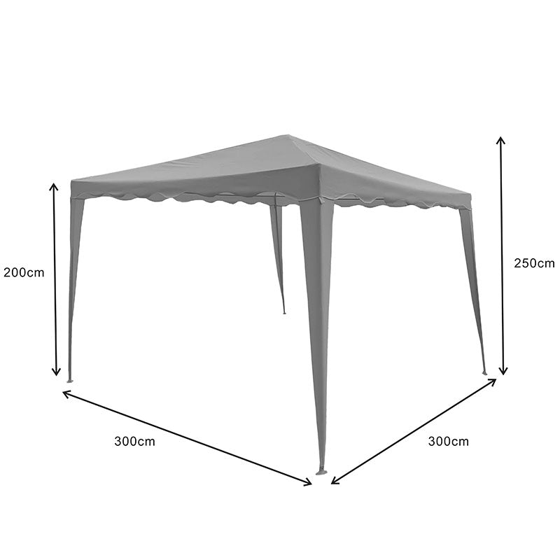 Κιόσκι Gazebo μεταλλικός σκελετός - ύφασμα μπεζ 3x3m
