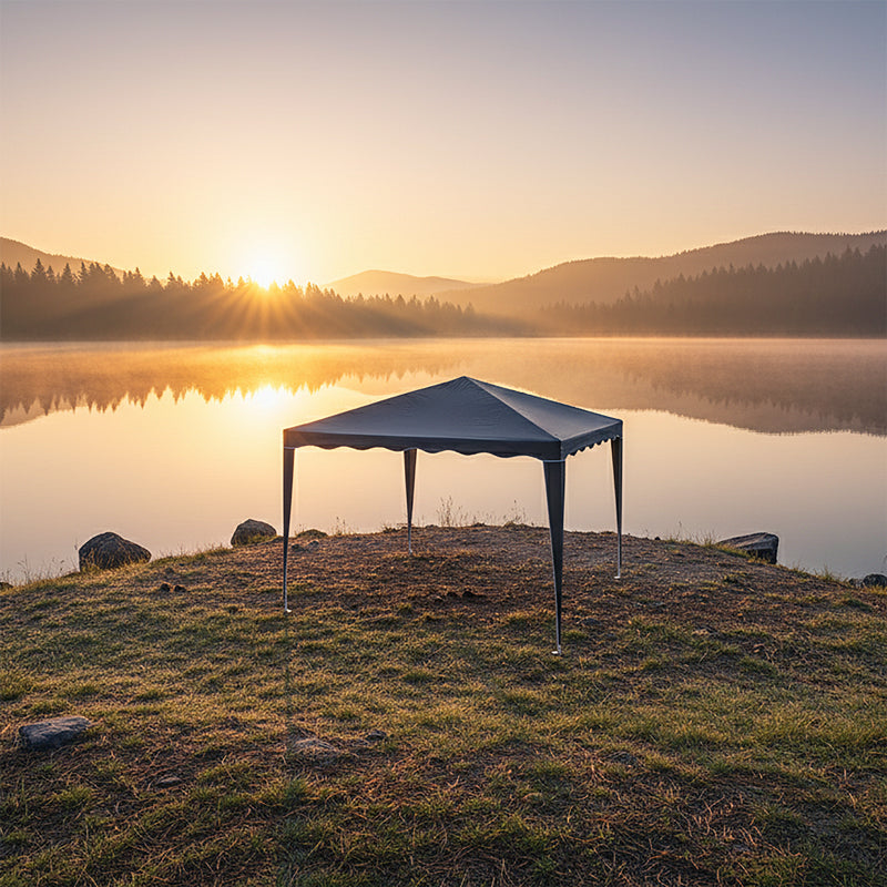 Κιόσκι Gazebo μεταλλικός σκελετός - ύφασμα ανθρακί 3x3m