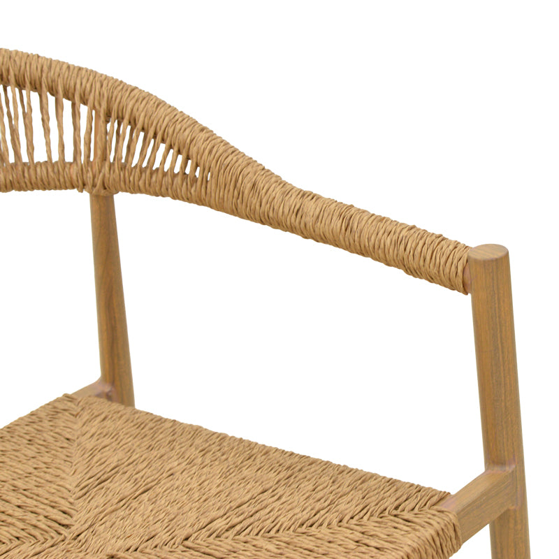 Πολυθρόνα Rayana στοιβαζόμενη αλουμίνιο - pe rattan σε φυσική απόχρωση 56x61,5x77,5εκ