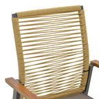 Πολυθρόνα Aegean στοιβαζόμενη teak-pe σχοινί σε φυσική - αλουμίνιο κ textline σε ανθρακί απόχρωση 56.5x58x91εκ
