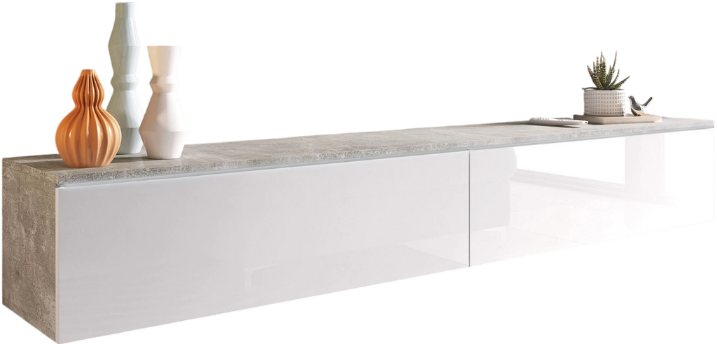 Έπιπλο τηλεόρασης  Lowboard D 180-Γκρι - Λευκό