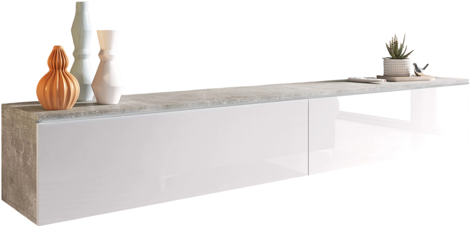 Έπιπλο τηλεόρασης  Lowboard D 180-Γκρι - Λευκό