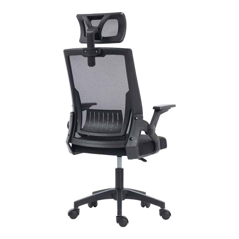 Καρέκλα γραφείου Plymot mesh χρώμα μαύρο 48x58x112-122εκ