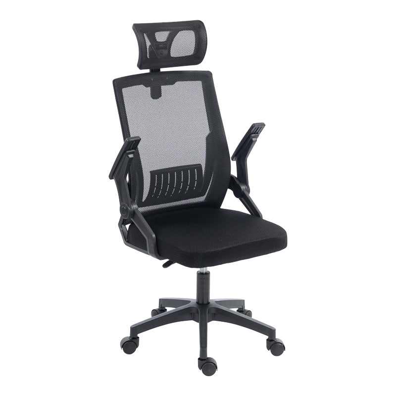 Καρέκλα γραφείου Plymot mesh χρώμα μαύρο 48x58x112-122εκ