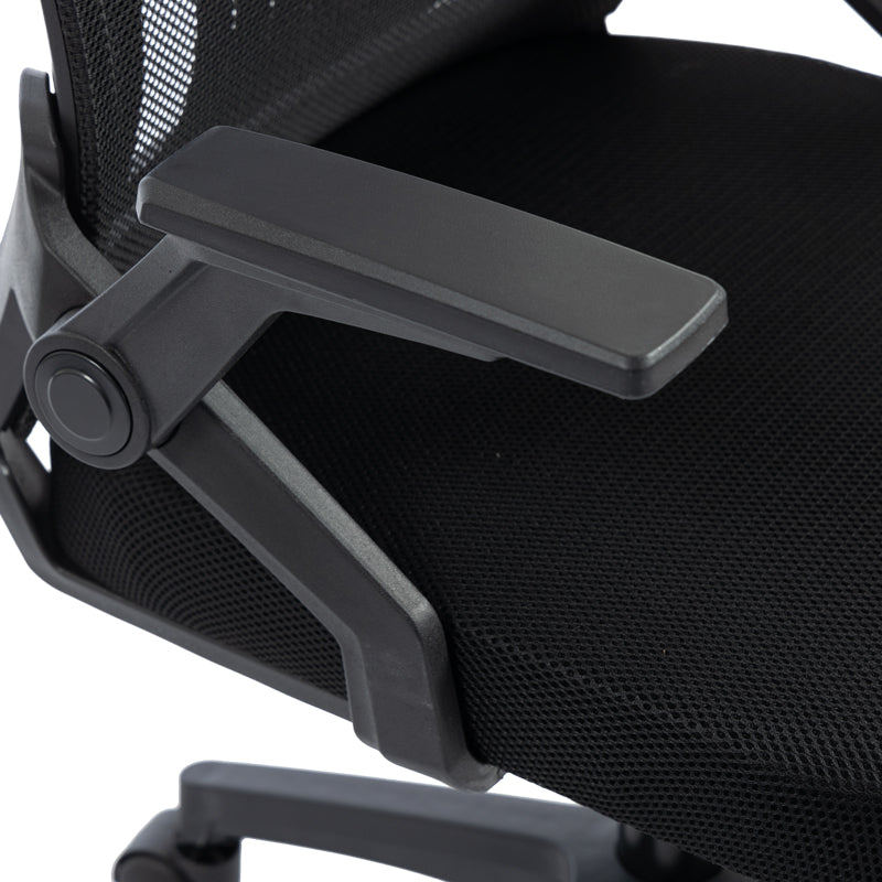 Καρέκλα γραφείου Plymot mesh χρώμα μαύρο 48x58x112-122εκ