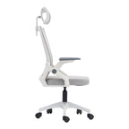 Καρέκλα γραφείου Plymot λευκή - mesh γκρι 48x58x112-122εκ
