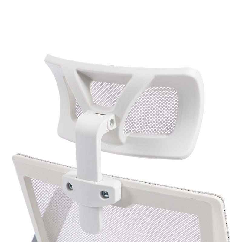 Καρέκλα γραφείου Plymot λευκή - mesh γκρι 48x58x112-122εκ