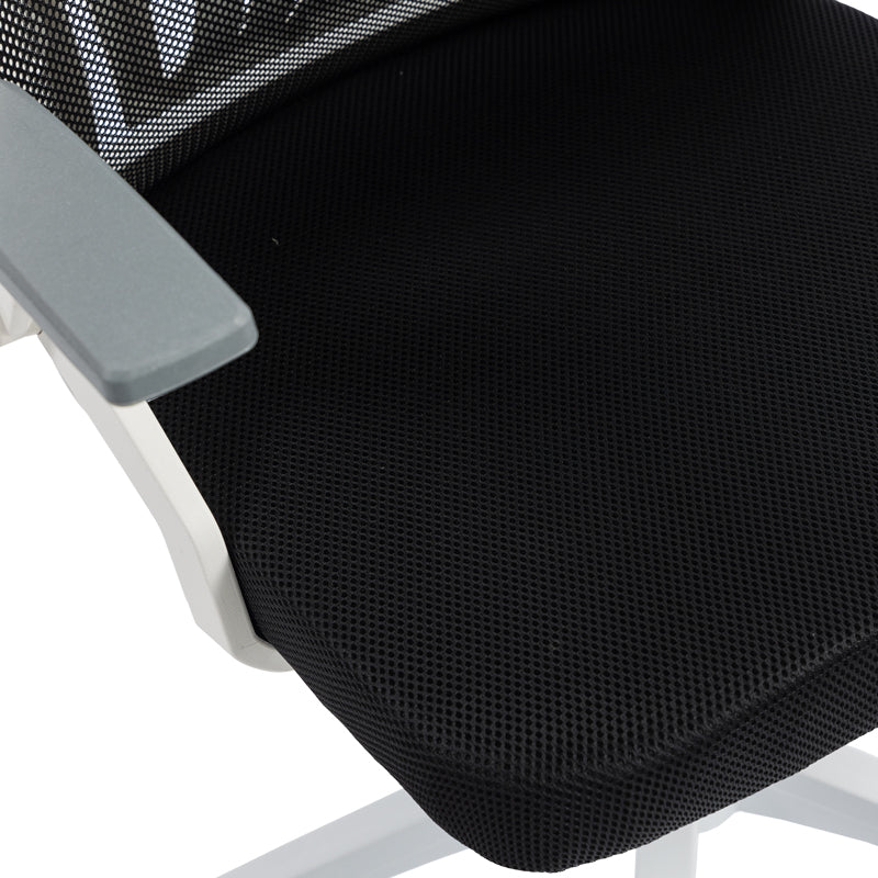 Καρέκλα γραφείου Plymot λευκή - mesh μαύρο 48x58x112-122εκ