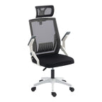 Καρέκλα γραφείου Plymot λευκή - mesh μαύρο 48x58x112-122εκ