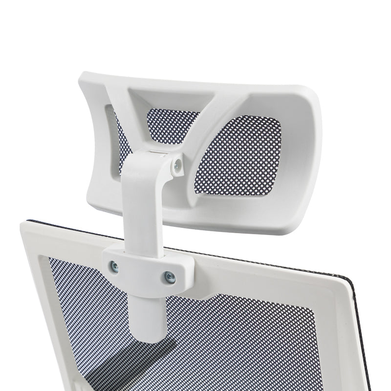 Καρέκλα γραφείου Plymot λευκή - mesh μαύρο 48x58x112-122εκ