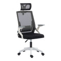 Καρέκλα γραφείου Plymot λευκή - mesh μαύρο 48x58x112-122εκ