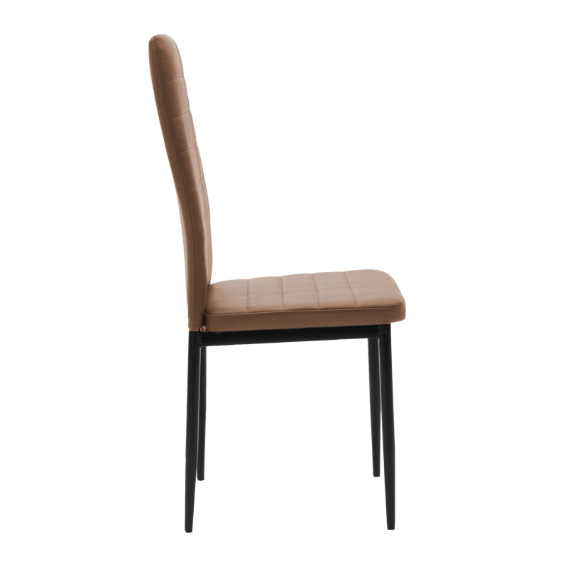 Καρέκλα Parker cappuccino PU με μεταλλικό μαύρο πόδι 41x48x96εκ