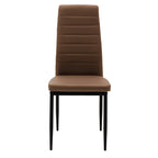 Καρέκλα Parker cappuccino PU με μεταλλικό μαύρο πόδι 41x48x96εκ
