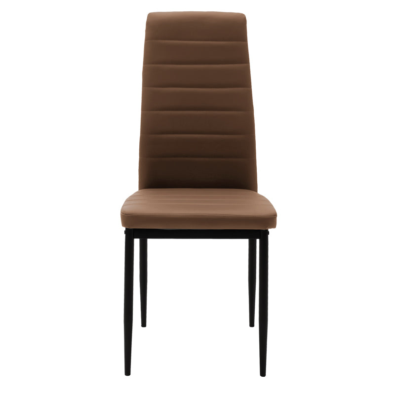 Καρέκλα Parker cappuccino PU με μεταλλικό μαύρο πόδι 41x48x96εκ