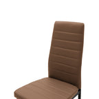 Καρέκλα Parker cappuccino PU με μεταλλικό μαύρο πόδι 41x48x96εκ