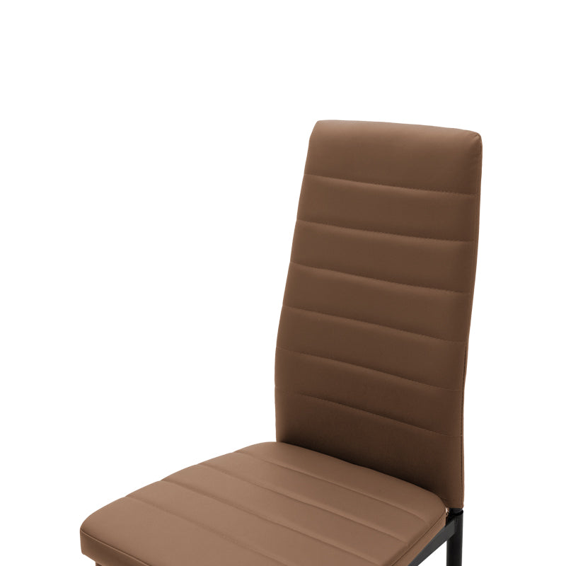 Καρέκλα Parker cappuccino PU με μεταλλικό μαύρο πόδι 41x48x96εκ