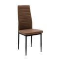 Καρέκλα Parker cappuccino PU με μεταλλικό μαύρο πόδι 41x48x96εκ